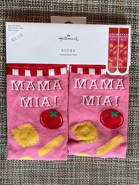 Hallmark Pink "Mama Mia!"  Novelty Socks NWT